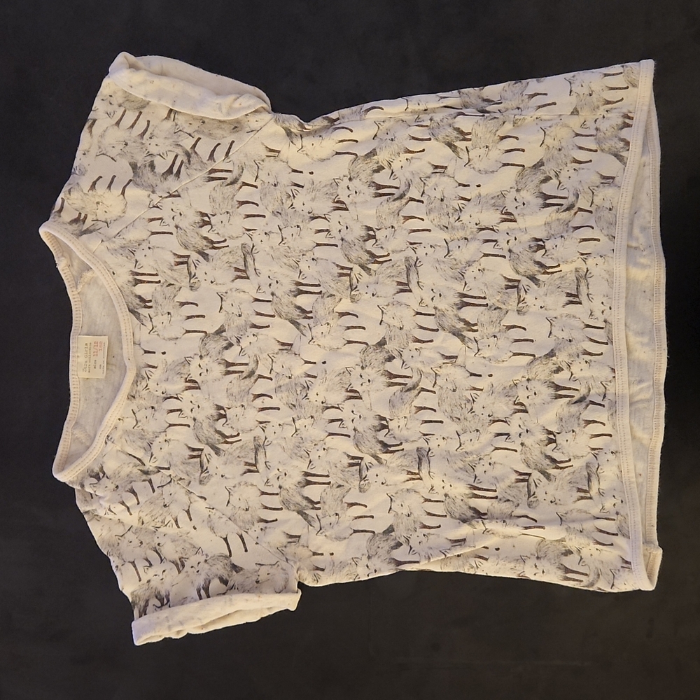 Fox Print T-shirt (size: XXS) from Zara